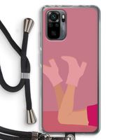 Pink boots: Xiaomi Redmi Note 10 Pro Transparant Hoesje met koord