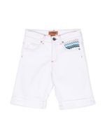 Missoni Kids short à motif zigzag brodé - Blanc