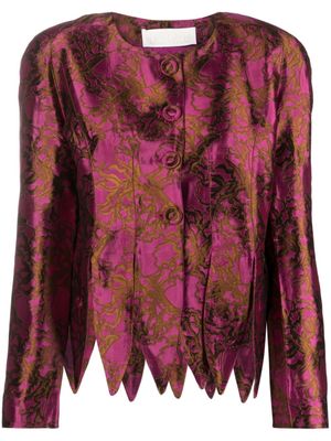DESTREE veste en satin Wade à fleurs en jacquard - Rose