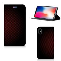 Apple iPhone X | Xs | Hoesje met Magneet | Geruit Rood
