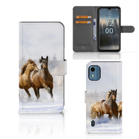 Nokia C12 Telefoonhoesje met Pasjes Paarden