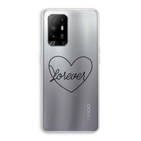 Forever heart black: Oppo A95 5G Transparant Hoesje