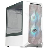 Cooler Master TD300 Mesh White Midi-tower PC-behuizing Wit 2 voorgeïnstalleerde LED-ventilators, Zijvenster, Stoffilter