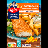 Iglo Lekkerbekjes Traditioneel Samengesteld uit Stukjes Vis 2 Stuks 240 g bij Jumbo