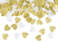 Confetti Hartjes Goud/Wit - thumbnail