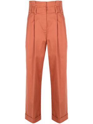Brunello Cucinelli pantalon droit court - Orange