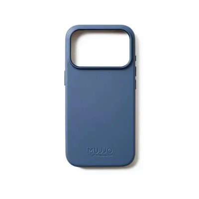Mujjo Volledig lederen hoesje iPhone 17 Pro - Monaco Blue