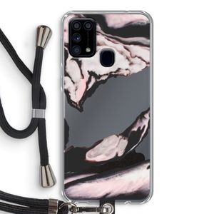 Roze stroom: Samsung Galaxy M31 Transparant Hoesje met koord
