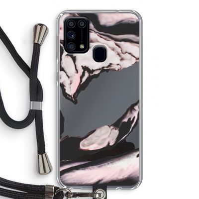 Roze stroom: Samsung Galaxy M31 Transparant Hoesje met koord