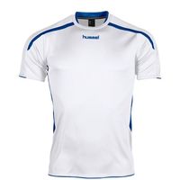 Hummel 110005 Preston Shirt Korte Mouw - White-Royal - XXL