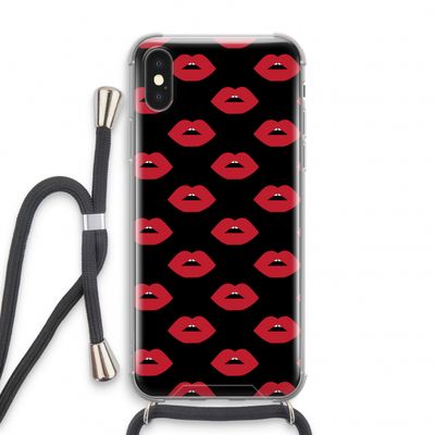 Lips: iPhone X Transparant Hoesje met koord