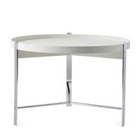 Warm Nordic Compose 70 bijzettafel warm white, chroom