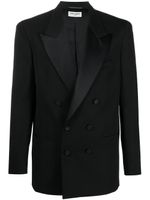 Saint Laurent blazer en laine à boutonnière croisée - Noir