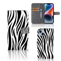 iPhone 15 Plus Telefoonhoesje met Pasjes Zebra