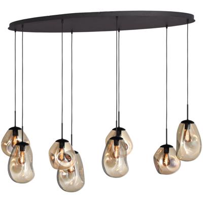 Masterlight HanglampLava Oval 8x goud glas - 2764-05-160-60-80222