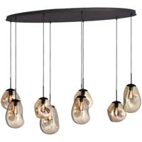 Masterlight HanglampLava Oval 8x goud glas - 2764-05-160-60-80222