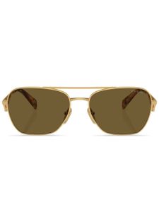 Prada Eyewear triangle-logo pilot sunglasses - Or