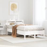 Bedframe zonder matras massief grenenhout wit 120x190 cm
