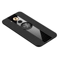 Voor Huawei mate 8 XINLI stiksels doek Textue schokbestendig TPU beschermhoes met ring houder (zwart)