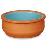Tapas/creme brulee serveer schaaltjes - 6x - mini - terracotta/blauw - 8 x 4 cm