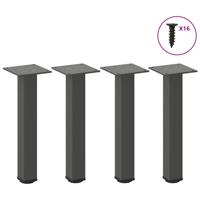 Salontafelpoten 4 st 30-32 cm staal antraciet