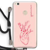 Blooming Heart: Huawei Ascend P8 Lite (2017) Transparant Hoesje met koord