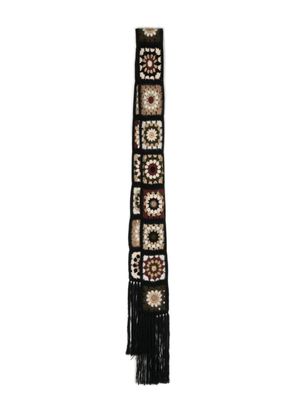Rosetta Getty écharpe en crochet à franges - Noir