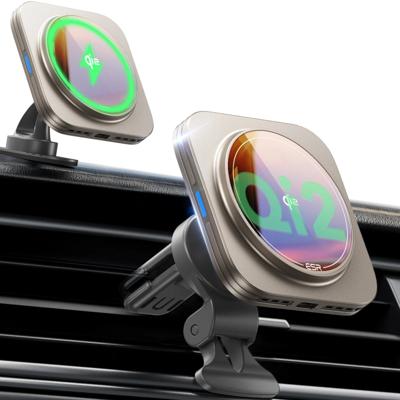 Qi2 Magnetic Wireless Car Charger(Halolock) - Titanium