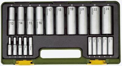 PROXXON Socket wrench sets 20-te. 1/2" and 1/4"