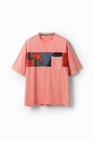 T-shirt met zakken en uitsnijdingen. - ORANGE - L