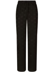 Dolce & Gabbana pantalon droit à logo en jacquard - Noir