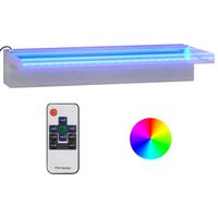 vidaXL Watervaloverlaat met RGB LED's 45 cm roestvrij staal - thumbnail