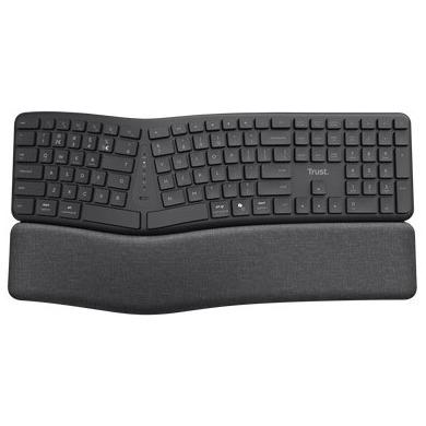TrustKEYRA ERGO MULTI CONNECT WIRELESS KEYBOARD US Toetsenbord