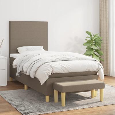 Boxspring met matras stof taupe 90x200 cm