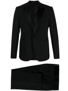 Emporio Armani costume à veste à simple boutonnage - Noir