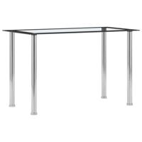 Eettafel 120x60x75 cm gehard glas zwart en transparant