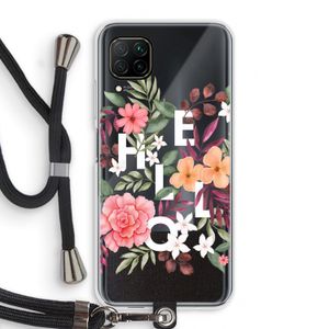Hello in flowers: Huawei P40 Lite Transparant Hoesje met koord