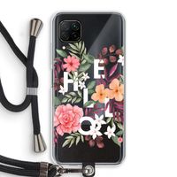 Hello in flowers: Huawei P40 Lite Transparant Hoesje met koord