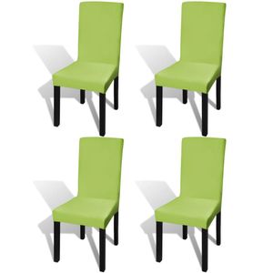 VidaXL Stoelhoezen 4 st stretch recht groen