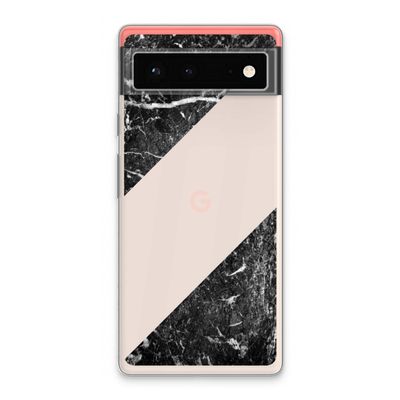 Zwart marmer: Google Pixel 6 Transparant Hoesje