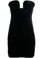 Roland Mouret robe-bustier en velours à coupe courte - Noir