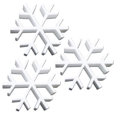 Piepschuim ijskristal/sneeuwvlok vorm - 3x - wit - 20 x 5 cm - hobby/knutselmateriaal