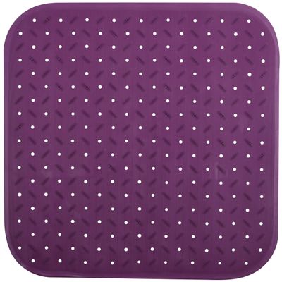 Douche/bad anti-slip mat badkamer - rubber - paars - 54 x 54 cm - vierkant