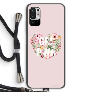 GRL PWR Flower: Xiaomi Redmi Note 10 5G Transparant Hoesje met koord