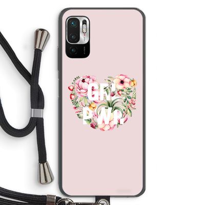 GRL PWR Flower: Xiaomi Redmi Note 10 5G Transparant Hoesje met koord
