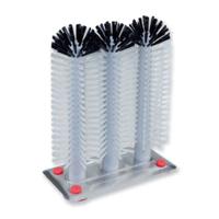 Buemag Spoelborstels voor glazen - 19 x 24 x 10 cm - zilver - 3 borstels - professionele borstels