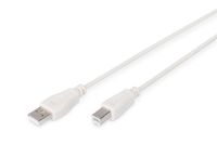 Digitus USB-kabel USB 2.0 USB-A stekker, USB-B stekker 1.80 m Beige AK-300102-018-E - thumbnail