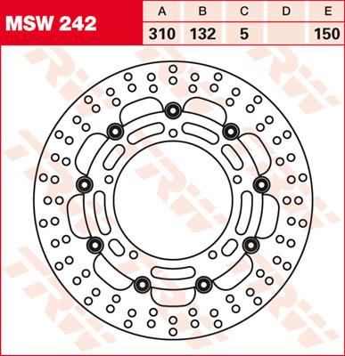 TRW Remschijf, remschijven voor de moto, MSW242