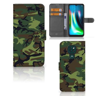 Motorola Moto G9 Play | E7 Plus | Telefoon Hoesje | Army Dark