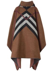 Burberry poncho en cachemire à carreaux - Marron